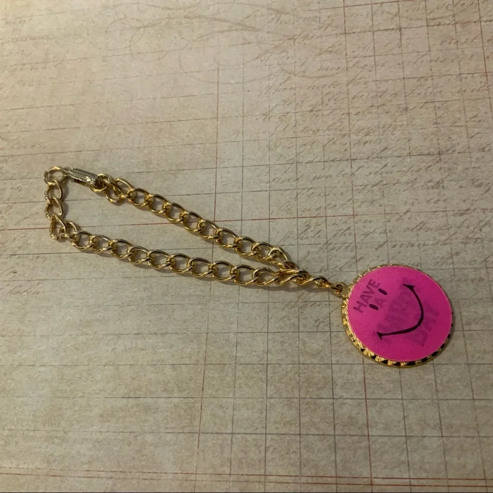 SMILEY HAVE A NICE DAY CHANGE IMAGE VERY VINTAGE BRACELET 70s - Picture 5 of 12